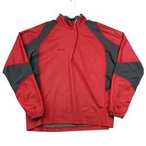 Marmot Pullover Mens Large Red Windstopper Polartec Quarter Zip Fleece Hiking